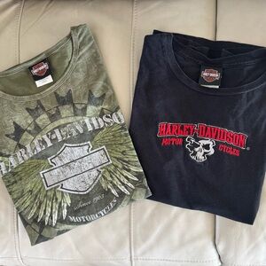Harley-Davidson Graphic Tees Black Camo Green XL Large Nassau El Paso Motorcycle